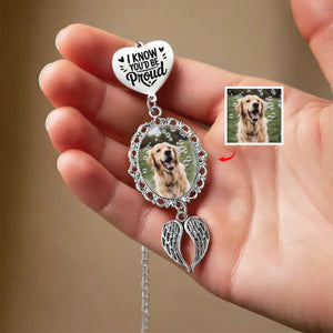 You Are Always In My Heart - Memorial Personalized Photo Graduation Tassel Heart & Angel Wing Charm