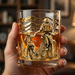 Personalized Gift For Dad – Dirt Bike Round Glass