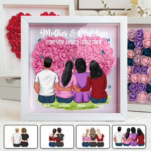 Forever Linked Together - Personalized Flower Shadow Box Gift For Mother & Daughter