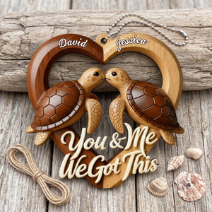 Heart With Turtles β Personalized Acrylic Hanging Ornament