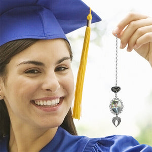 Memorial Photo Tassel Angel Wings Charm - Personalized 2025 Graduation Cap Decoration