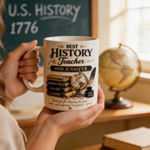 America 250th Anniversary Patriotic Coffee Cup β Personalized History Teacher Mom Mug