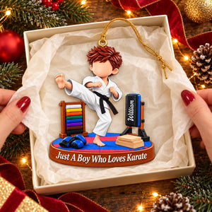 Karate Gift - Personalized Karate Boy Karate Girl Christmas Ornament