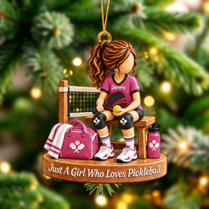 Personalized Pickleball Boy Girl Christmas Ornament - Custom Pickleball Player Gift