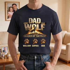 Papa Wolf T-shirt Personalized Gift for Father's Day