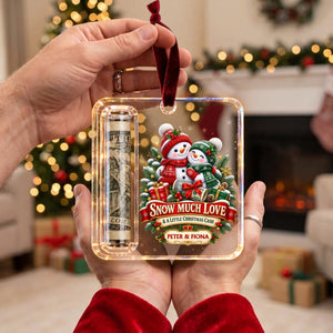 Custom Name Couple Christmas Money Holder Acrylic Ornament – Personalized Holiday Keepsake