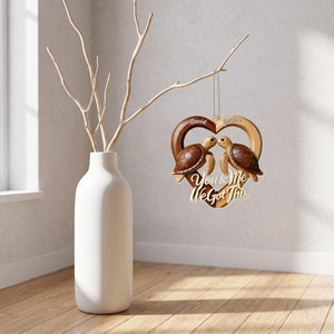 Heart With Turtles β Personalized Acrylic Hanging Ornament