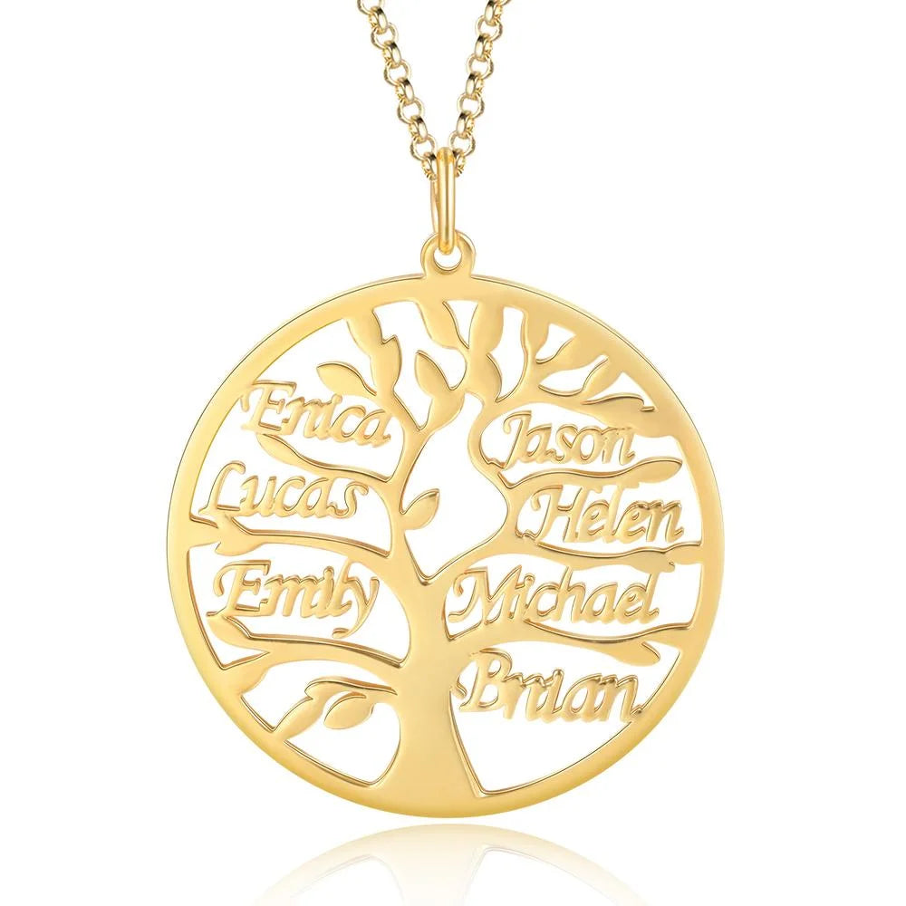 Mother's Day Gift-Personalized Family Tree with Name Necklace
