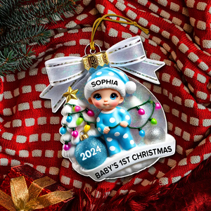 Baby First Christmas Personalized Ornament Gift for Newborn