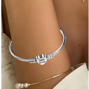 Personalized Heart Name&Date Memorial Bracelet