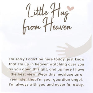 Hug from Heaven Personalized Angel Wings Charm Necklace, Custom Initial Necklace, Sympathy Condolence Gift