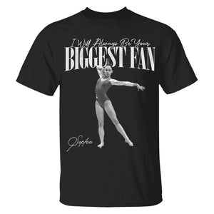 I'll Always Be Your Biggest Fan - Personalized Photo Retro Bootleg T-Shirt For Gymnast