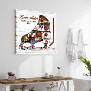 Personalized Ice Hockey Collage Canvas Poster - Gift For Ice Hockey Athlete