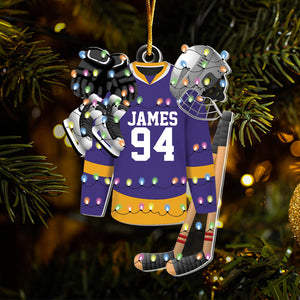 Hockey Apparel and Equipment Personalized Christmas Acrylic Ornament