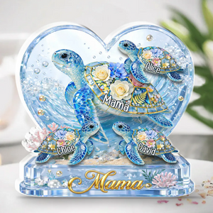 Grandma Mom Turtle - Personalized Acrylic Plaque