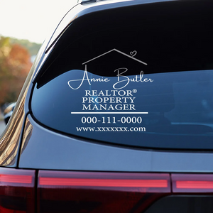 Personalized Realtor Branding Real Estate Marketing Car Window Decal With Website QR