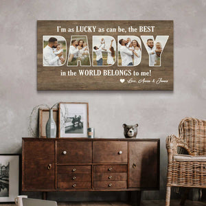 Personalized First Father’s Day Gift From Baby,Custom Daddy Photo Canvas Poster