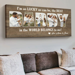 Personalized First Father’s Day Gift From Baby,Custom Daddy Photo Canvas Poster