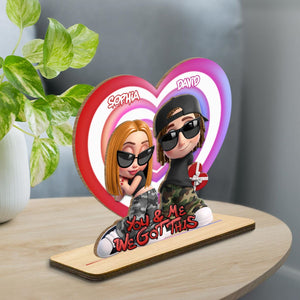 You & Me We Got This, Hearts And Sunglasses, Custom Wood Plaque, Gift For Couples