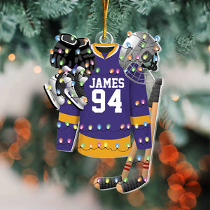Hockey Apparel and Equipment Personalized Christmas Acrylic Ornament