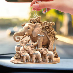 Gift For Mom, Grandma - Personalized Elephant Acrylic Ornament