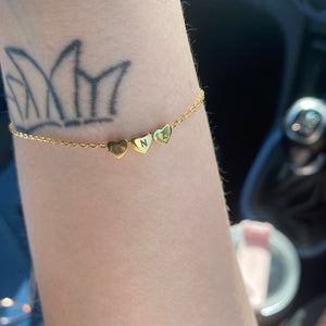 Personalized Heart Charms Letters Bracelet