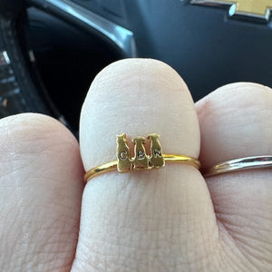 Personalized Pet Ring Pet Lover Memorial Gift Sympathy Gift Stackable Engraved Animal Initial Ring