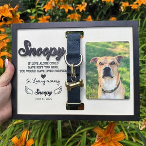 Personalized Dog Memorial Wood Frame With Collar Holder, Memorial Pet Collar Sign with Photo, Dog Memorial Gifts, Dog Sympathy Gift