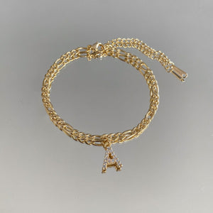 Curb link Initial Anklet