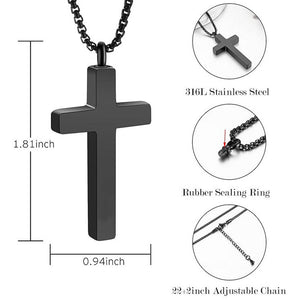 Engraved Name Personalized CROSS URN NECKLACE Cremation Jewelry