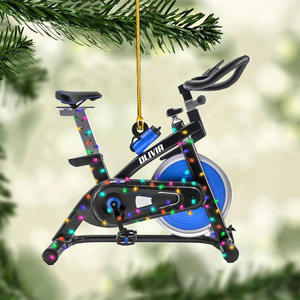 Custom Fitness Bike Christmas Ornament, Spin Bike Ornament