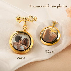 Personalized Photo Wedding Lapel Pin, Bridal Bouquet Charm Pendant
