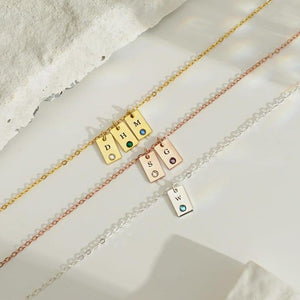 Personalized Birthstone Multiple Initial Necklace
