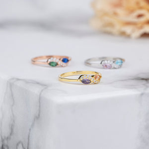 Infinity Ring - Personalized Birthstone Ring, Gift For Mother