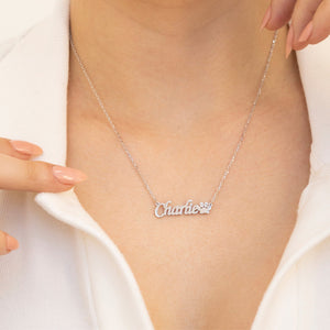 Personalized Pet Name with Paw Memorial Necklace