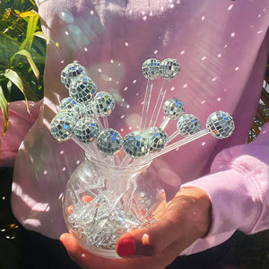 Disco Ball Drink Stirrers Party Decorations