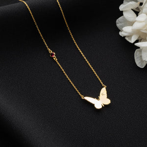 Personalized Butterfly Initial Birthstone Necklace