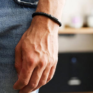 Personalized Memorial Buckle Leather Bracelet