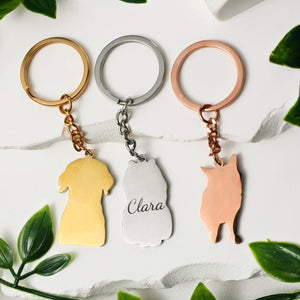Personalized Engraved Pet Portrait KeyChain Memorial Gift