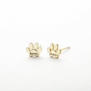 Personalized Paw Earrings, Gift for Pet Lovers, Pet Remembrance Studs