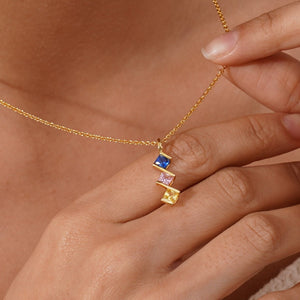 Personalized Multiple Birthstone Necklace Gift For Family