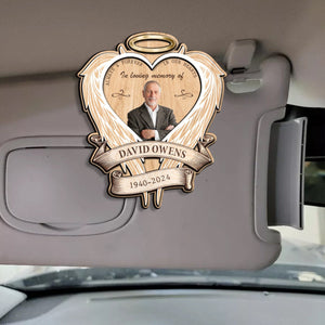 Forever In Our Hearts Personalized Memorial Photo Car Visor Clip