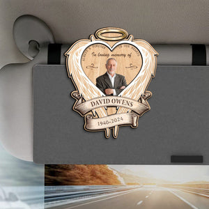 Forever In Our Hearts Personalized Memorial Photo Car Visor Clip