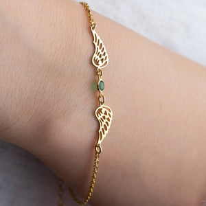 Personalized Guardian Angel Birthstone Bracelet