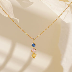 Personalized Multiple Birthstone Necklace Gift For Family