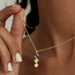 Personalized Multiple Birthstone Necklace Gift For Family