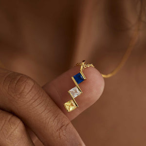 Personalized Multiple Birthstone Necklace Gift For Family