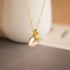 Personalized Pearl Initial Heart Necklace