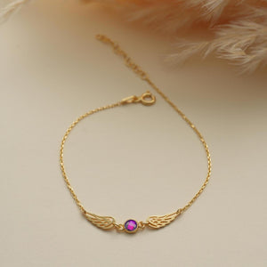 Personalized Guardian Angel Birthstone Bracelet