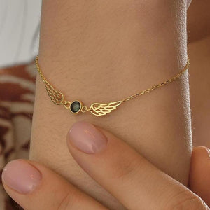Personalized Guardian Angel Birthstone Bracelet